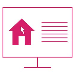 Icon: Computer und Immobilienbewertungs- Formular zum Ausfüllen