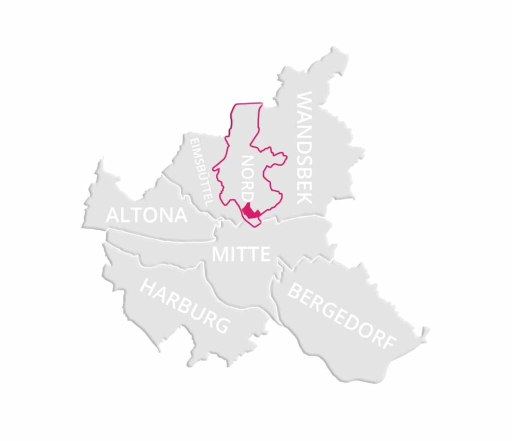 Karte von Hamburg Uhlenhorst